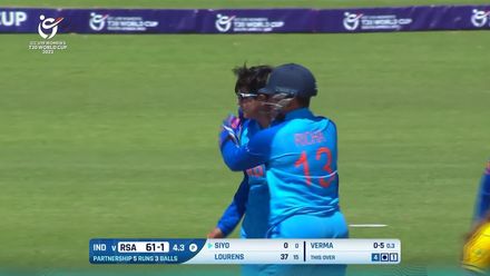 Wicket - Oluhle-Siyo - South Africa U19s Women v India U19s Women ICC U19W T20WC 2023