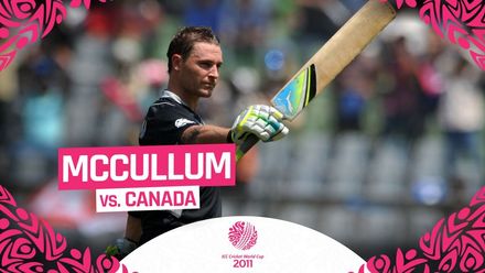 CWC11: Brendon McCullum's century helped put the score well out of reach for Canada