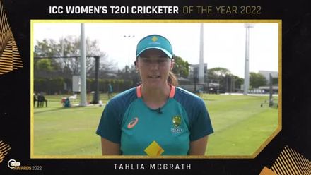 Tahlia McGrath accepts ICC Women’s T20I Cricketer of the Year 2022 award