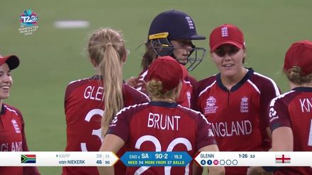 WT20WC: Eng v SA – Sarah Glenn gets Kapp caught and bowled for 38