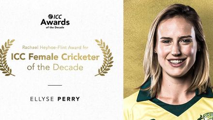 Ellyse Perry wins the Rachael Heyhoe Flint Award for ICC Female Cricketer of the Decade