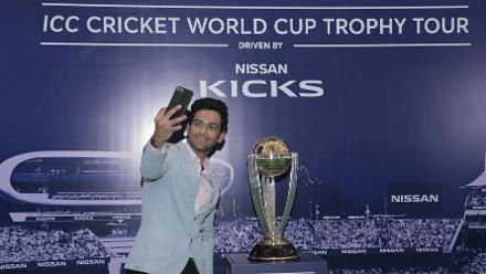 ICC Cricket World Cup Trophy Tour, driven by Nissan Kicks, in Delhi