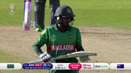 CWC19: AUS v BAN - Mehidy chips to mid-on