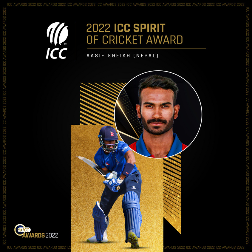 ICC 2022 ICC Spirit of Cricket Award – Aasif Sheikh (Nepal) (1)