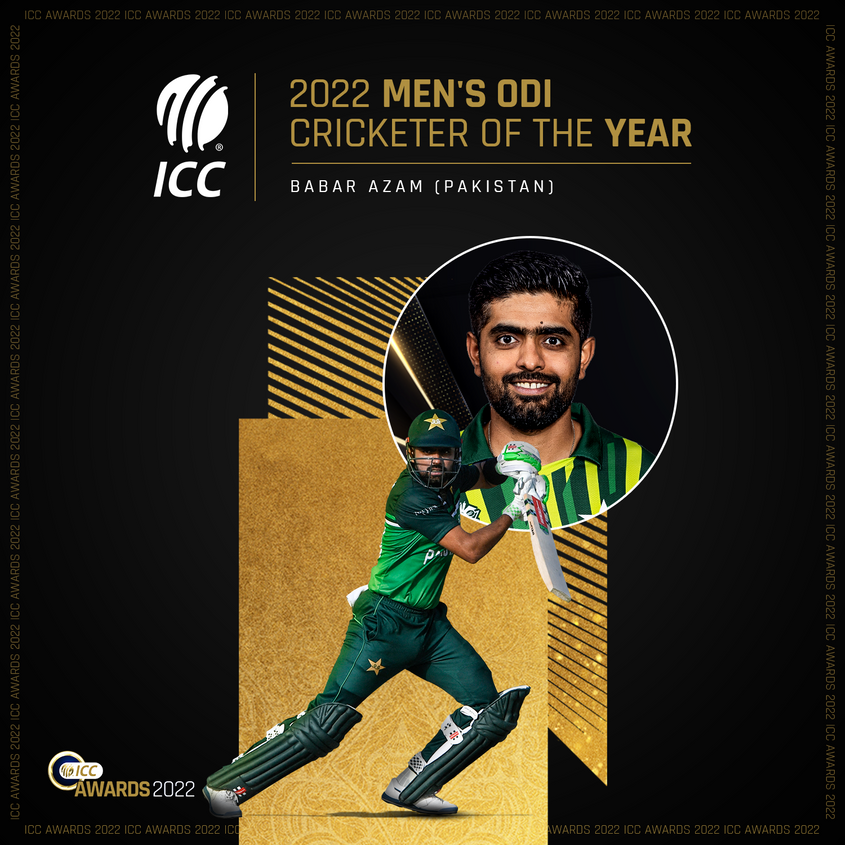 Babar Azam bagged the ICC Men's ODI Cricketer of the Year for the second year in a row