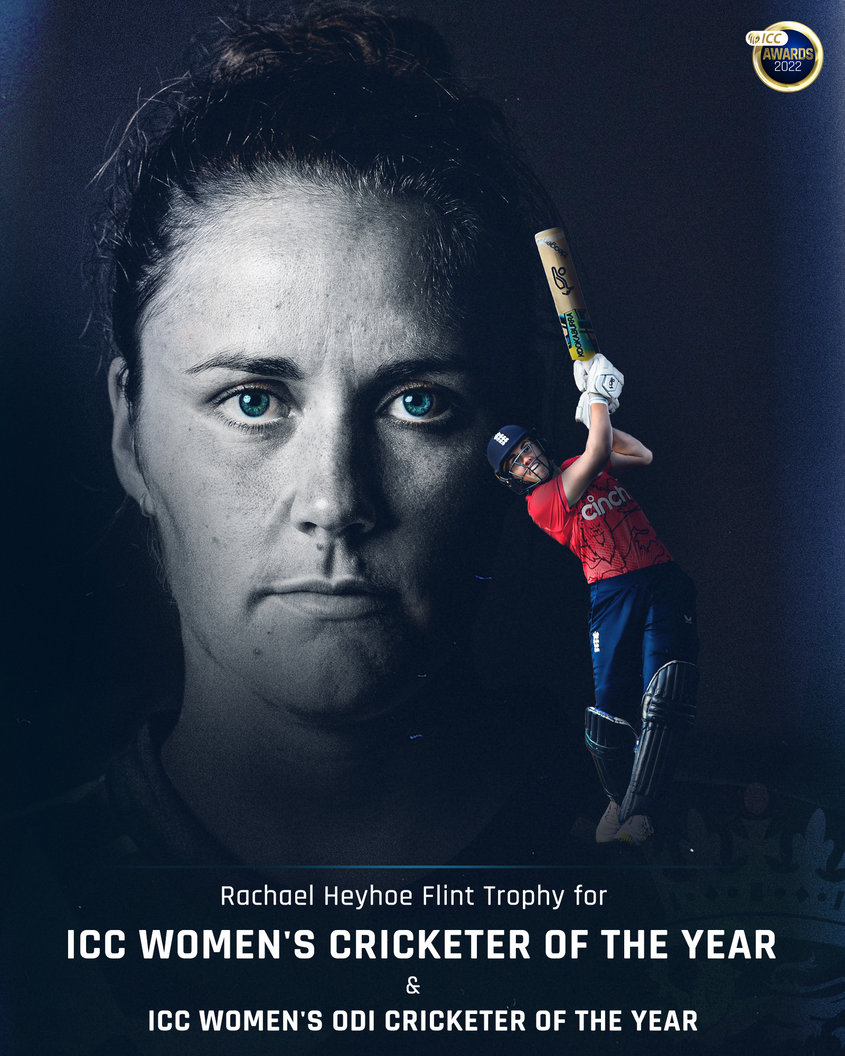 Nat Sciver caps off a phenomenal 2022 with the Rachael Heyhoe Flint Trophy for ICC Women’s Cricketer of the Year